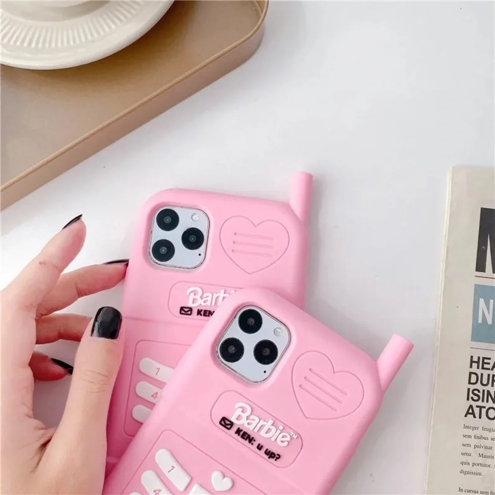 Cute Pink Barbie Girl Pink Phone Anti Drop ( iPhone 13 Pro)